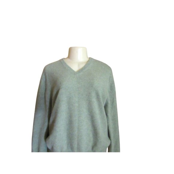Jos A. Bank Executive Collection Mens Medium Gray Cashmere V-Neck Sweater - Picture 3 of 5